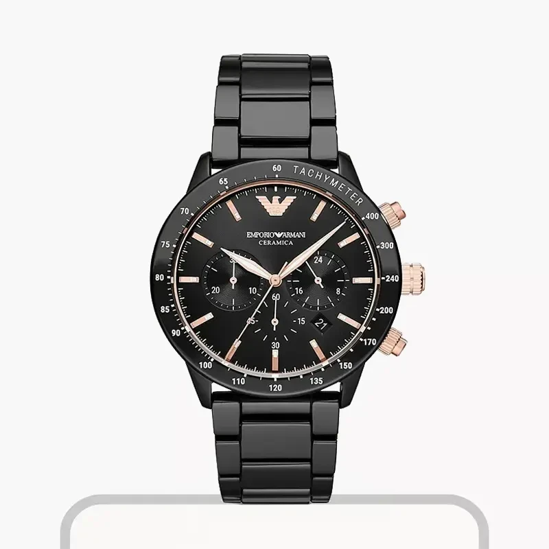 Emporio Armani Men's Chronograph Black Dial Watch | AR70002